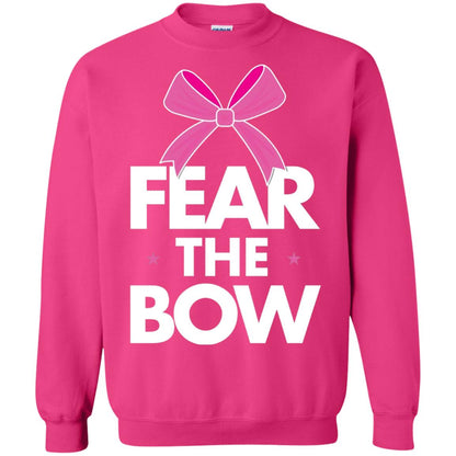 Fear The Bow Big Pink Bow Cheerleader Apparel Shirt Heliconia