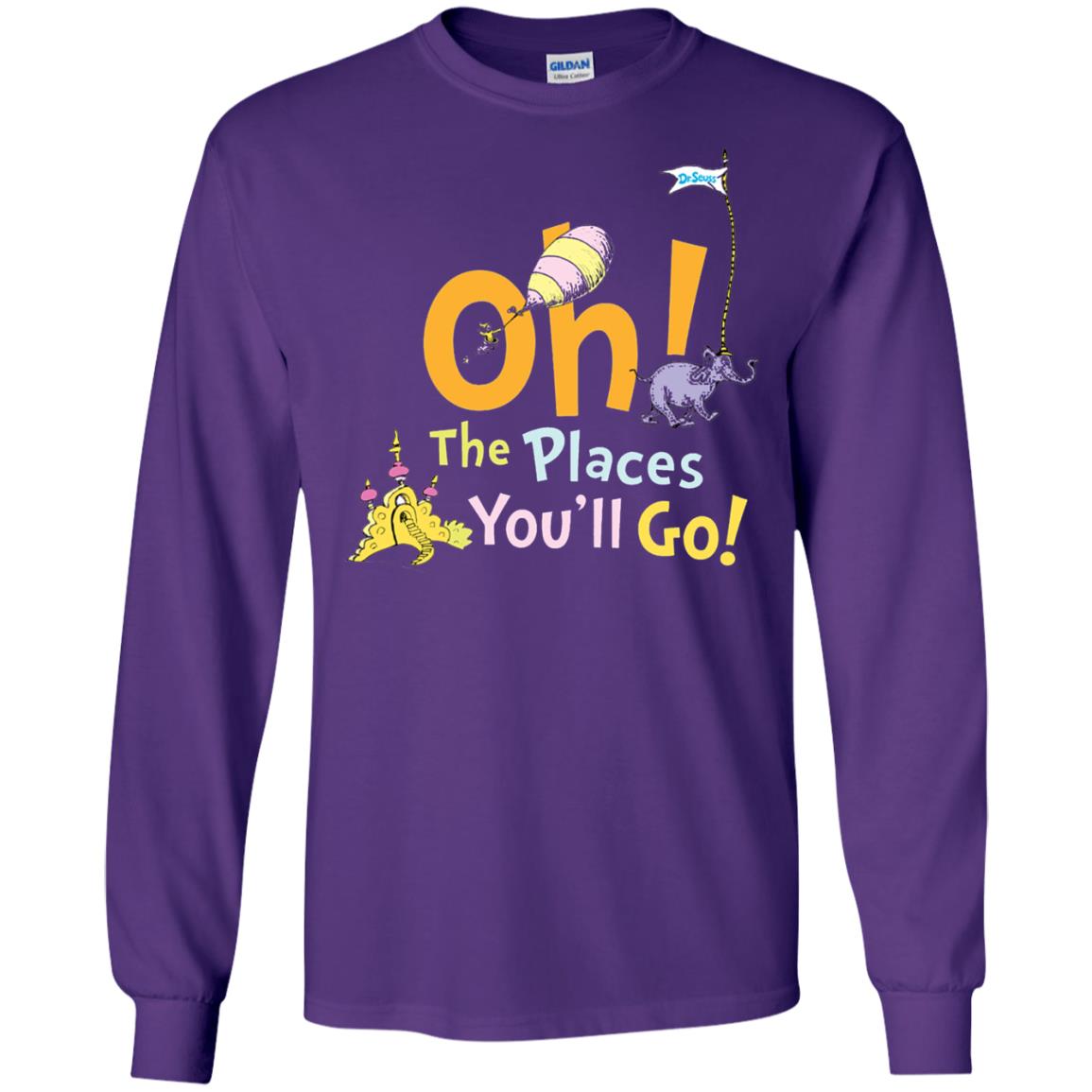 Read Across America Day T-shirt Dr. Seuss Oh The Places You_ll Go Purple