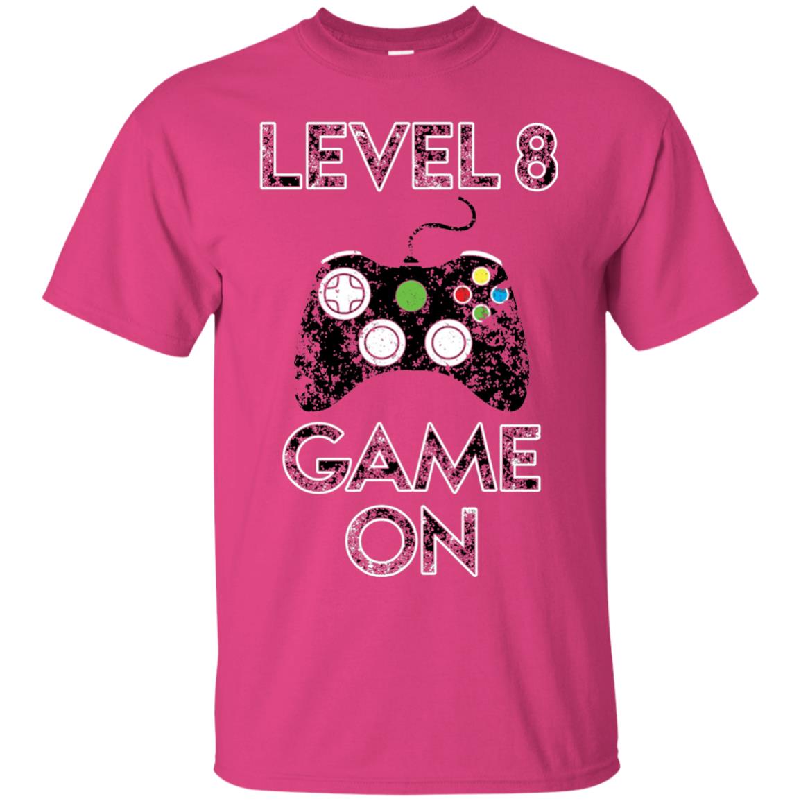 Level 8 Game On 8th Birthday Gift T-shirt Heliconia