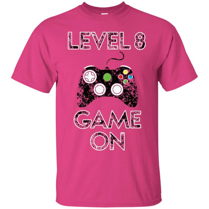 Level 8 Game On 8th Birthday Gift T-shirt Heliconia