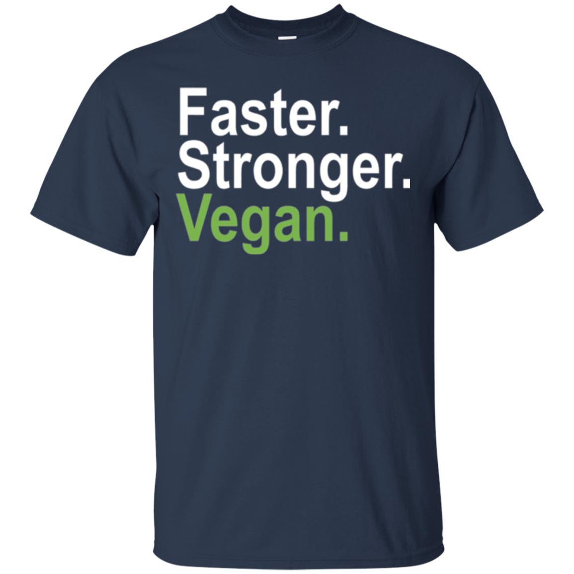 Vegetarian T-shirt Faster Stronger Vegan Navy