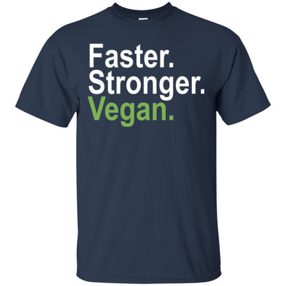 Vegetarian T-shirt Faster Stronger Vegan Navy