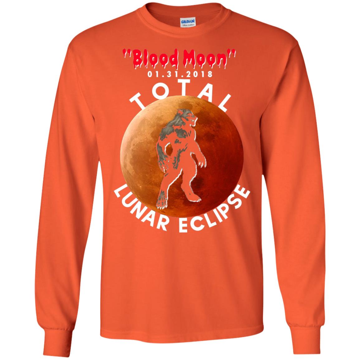 Best Total Lunar Eclipse Shirt 2018 - Blood Moon Werewolf T-shirt Orange