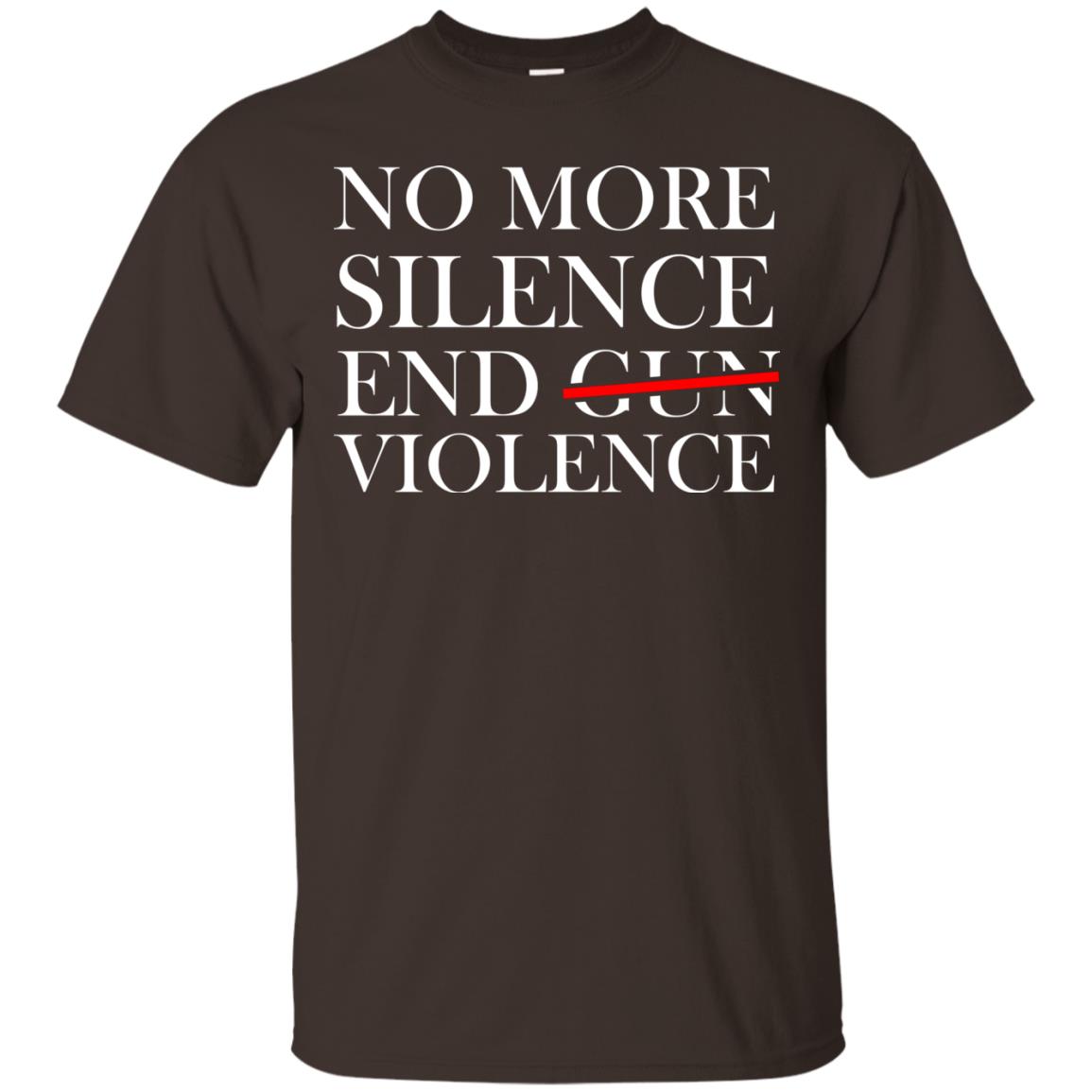 No More Silence End Gun Violence Anti Gun T-shirt Dark Chocolate