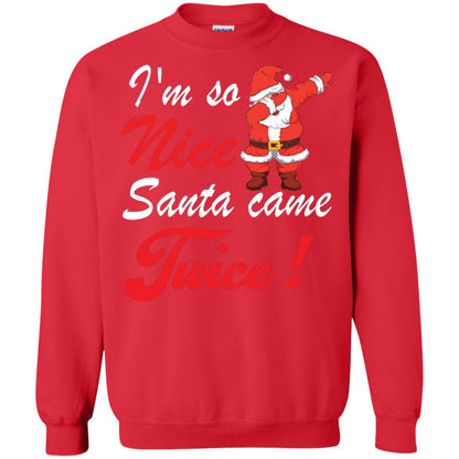 Im So Nice Santa Came Twice Gift Shirt X-mas Quote Shirt Red