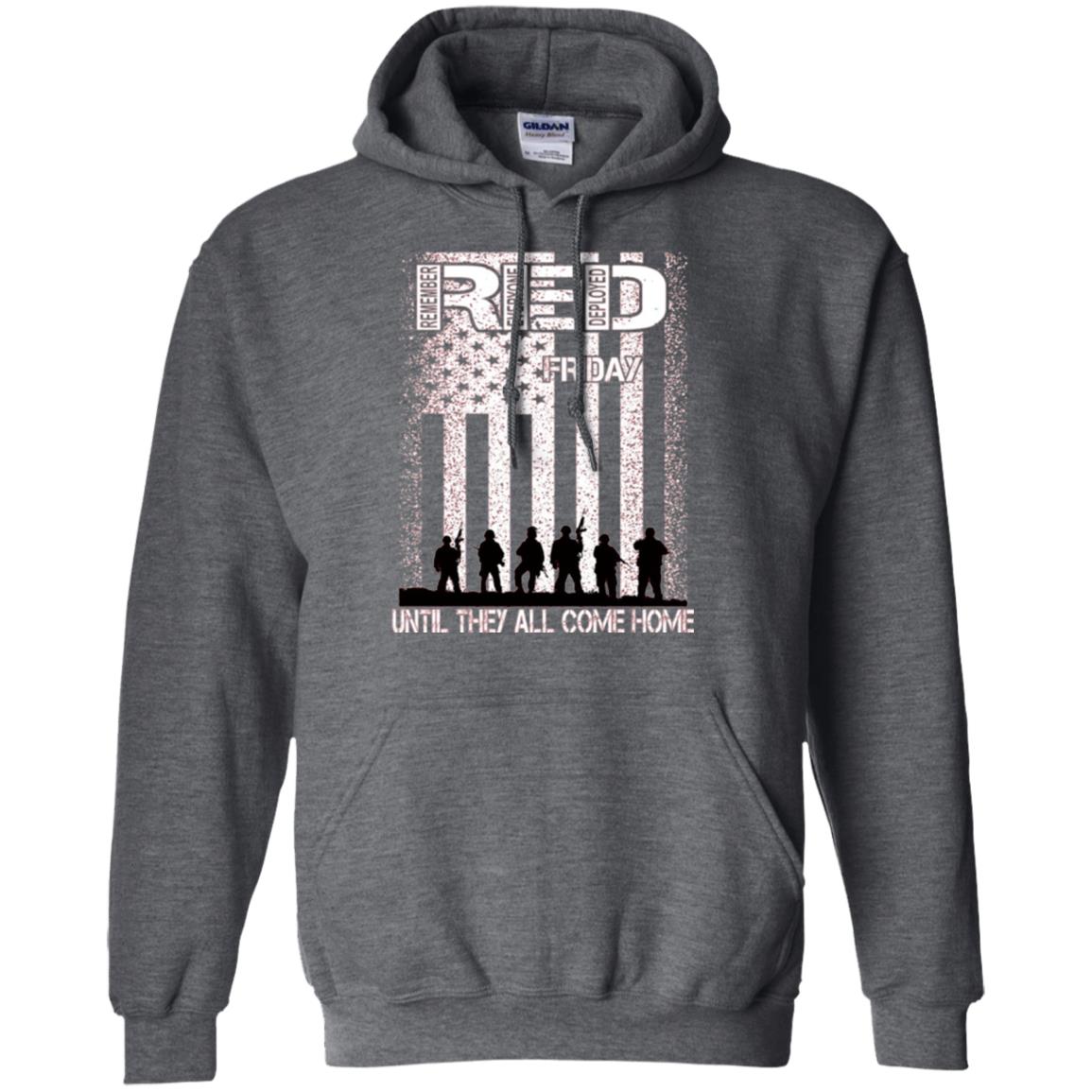 Red Friday Military T-shirt Untill They All Come Home Dark Heather