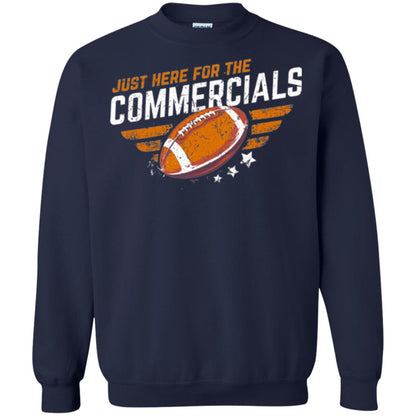 Football Lover T-shirt Just Here For The Commercials Navy