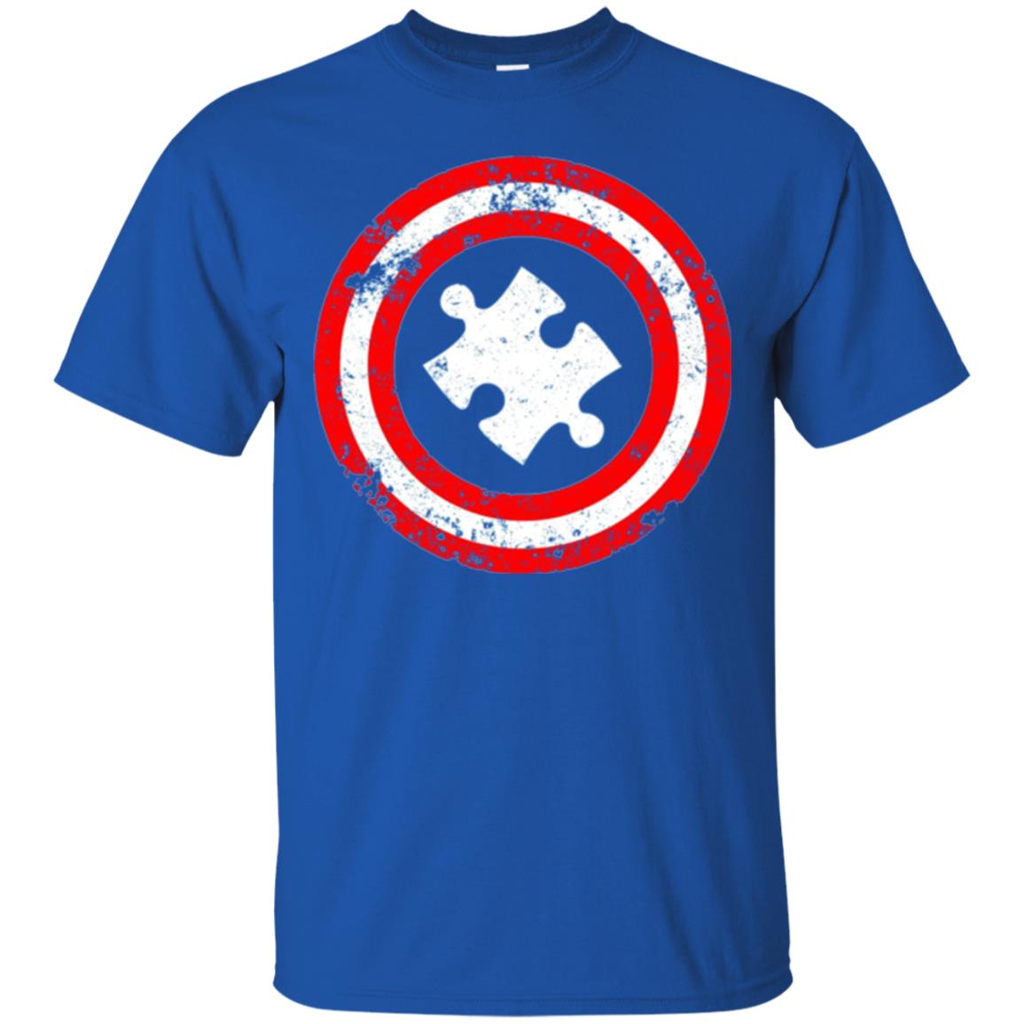 Captain Autism Superhero T-shirt Autism Awareness Royal