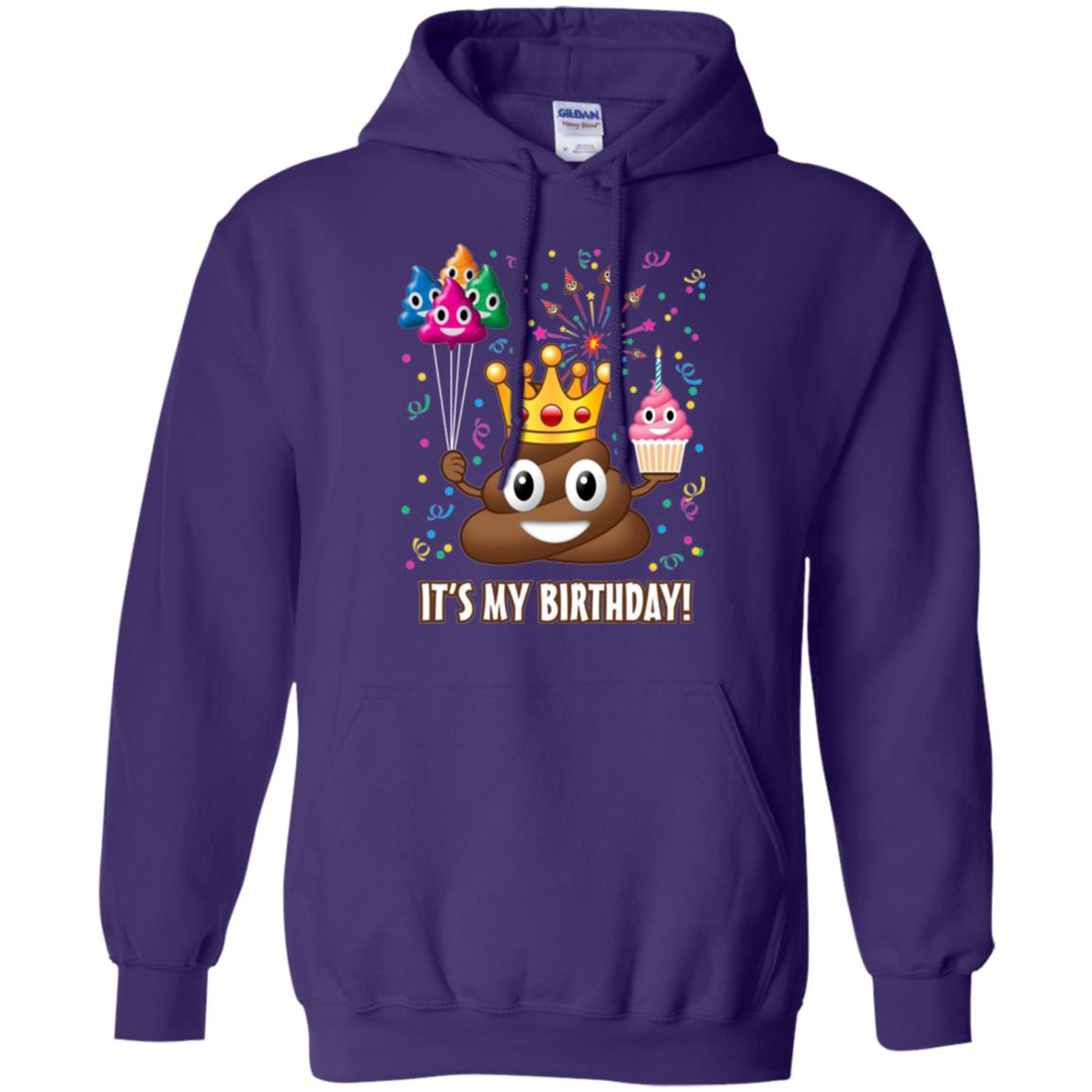 Poop Emoji T-shirt It_s My Birthday Purple