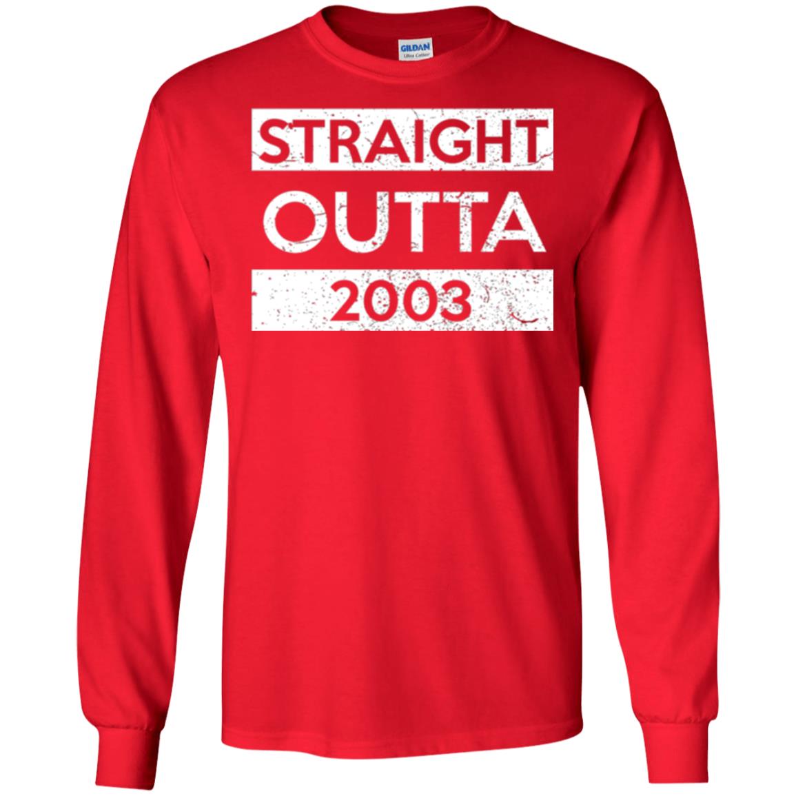 Brithday T-shirt Straight Outta 2003 Red