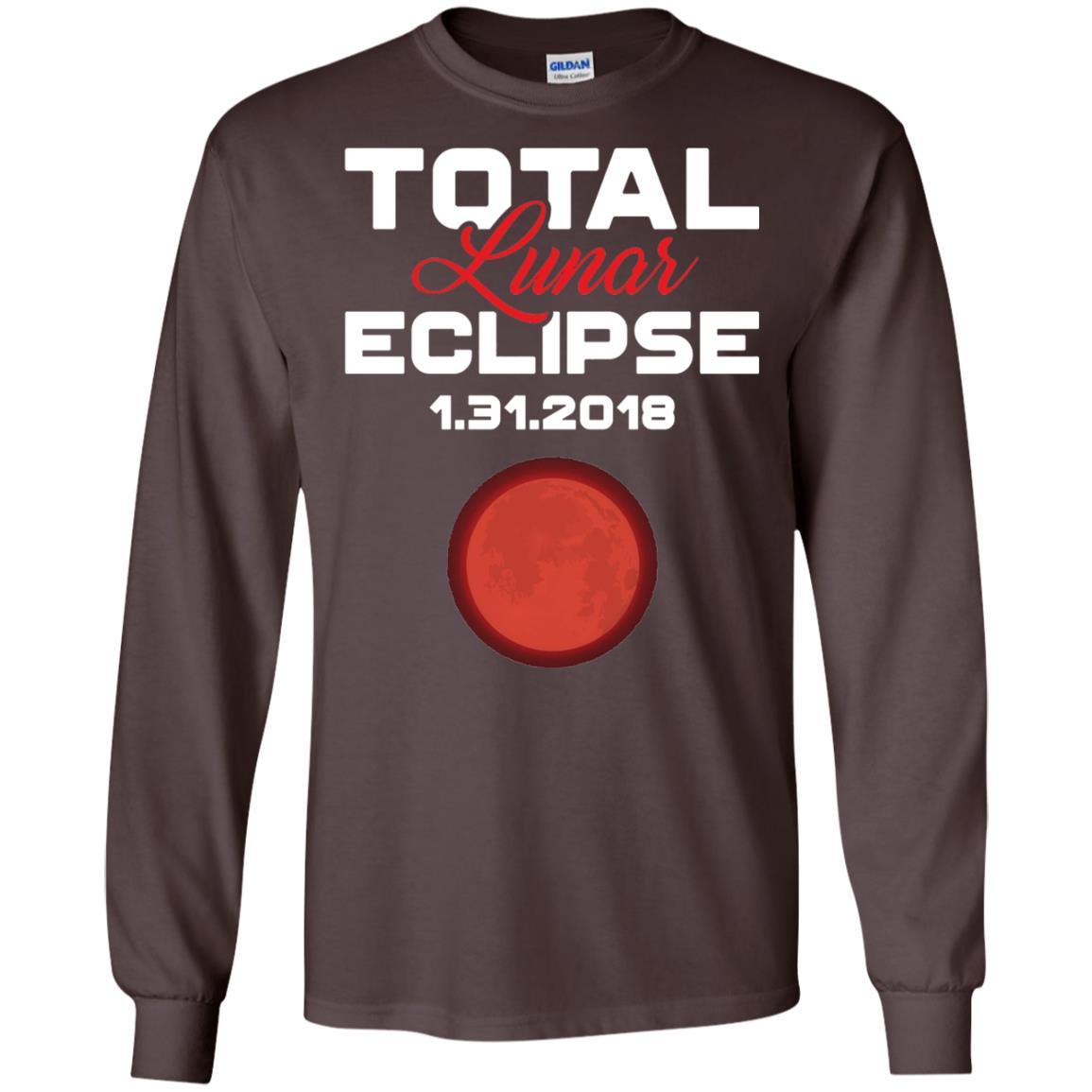 Eclipse January 31st 2018 Total Lunar Eclipse T-shirt Blood Moon Dark Chocolate