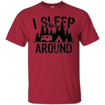 Funny Camping T-shirt I Sleep Around Cardinal