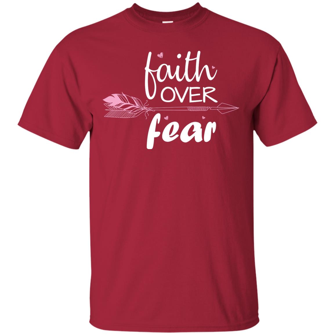 Faith Over Fear Arrow Christian Shirt Cardinal