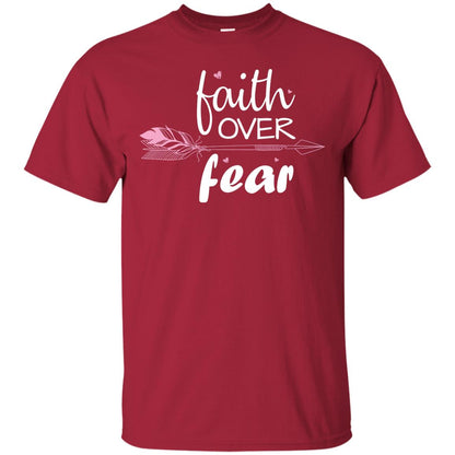 Faith Over Fear Arrow Christian Shirt Cardinal