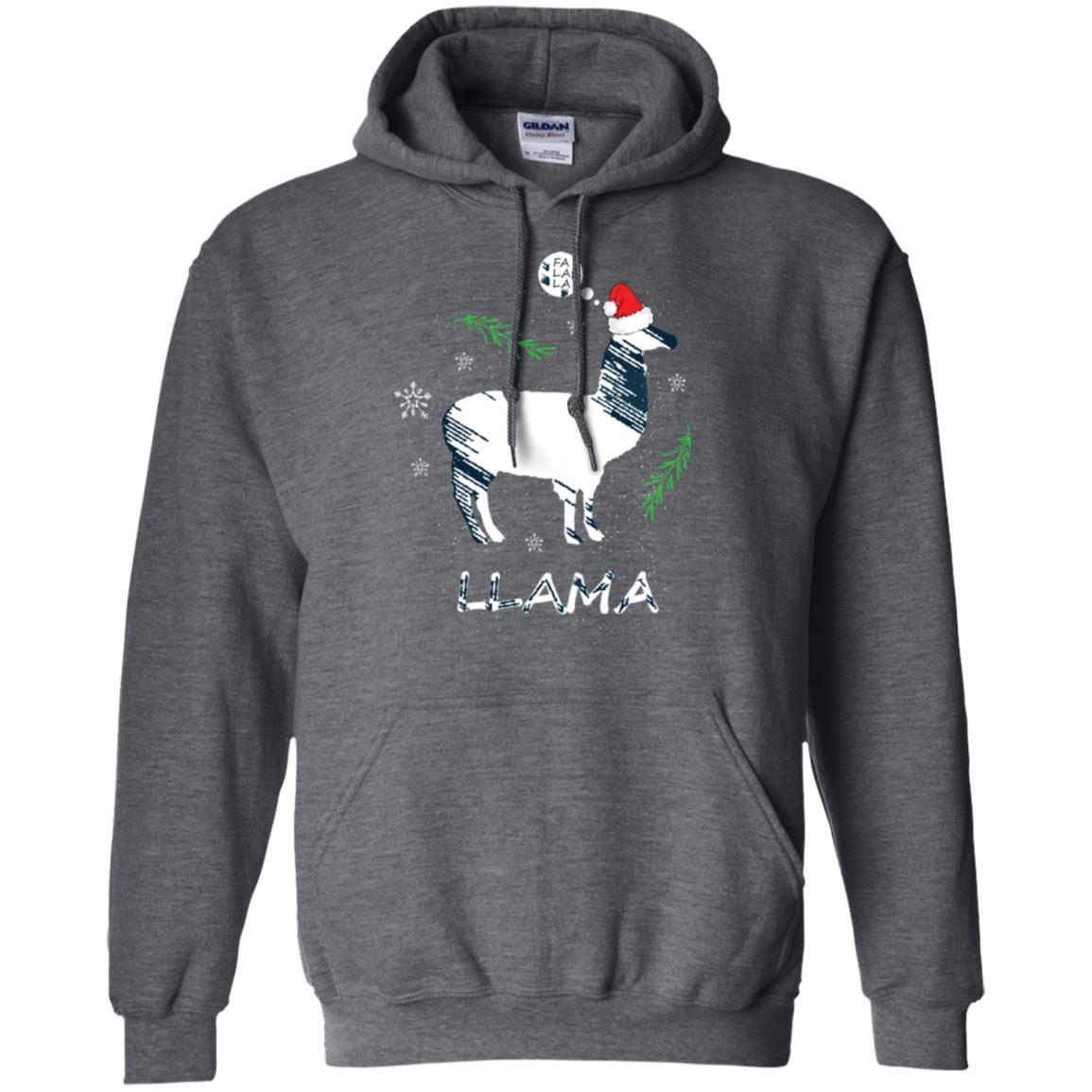 Christmas T-shirt Fa La La La Llama T-shirt Dark Heather