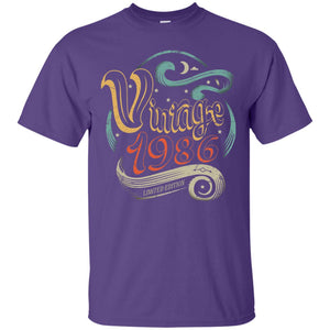 32nd Birthday T-shirt Vintage Retro 1986 32 Years Old