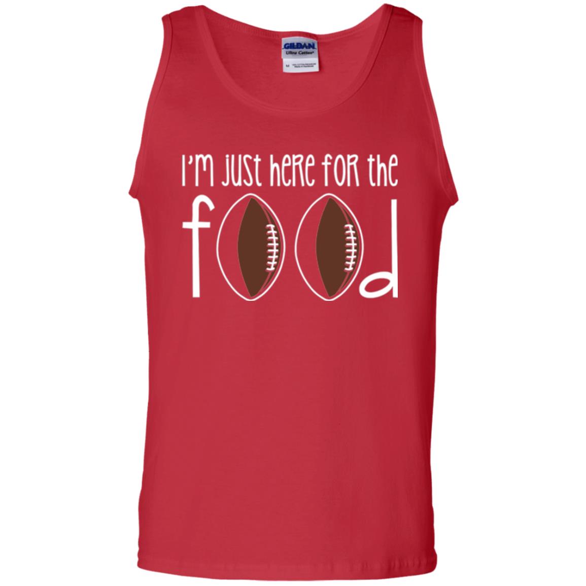 Football Lover T-shirt I_m Just Here For The Food Red