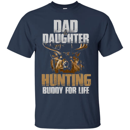 Family Christmas T-shirt Dad And Daughter Hunting Buddy For Life Navy
