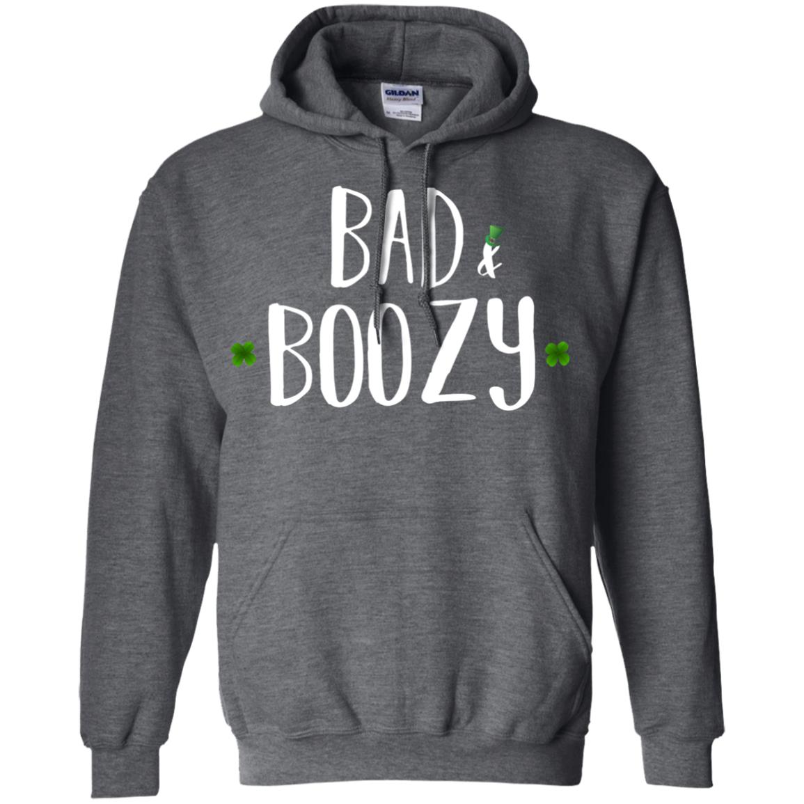 Bad And Boozy Funny Saint Patrick Day T-shirt Dark Heather