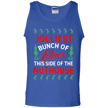 Christmas T-shirt Jolliest Bunch Of Elves This Side Of The Nuthouse Royal