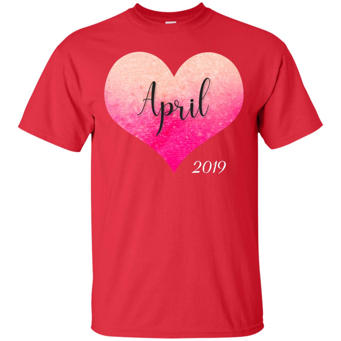 Pregnancy Reveal Announcement Party April 2019 Shirt Red