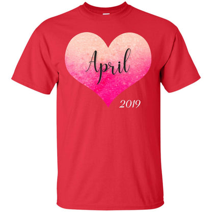 Pregnancy Reveal Announcement Party April 2019 Shirt Red