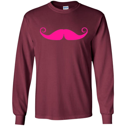 Pink Mustache T-shirt Funny Gift For Men Maroon