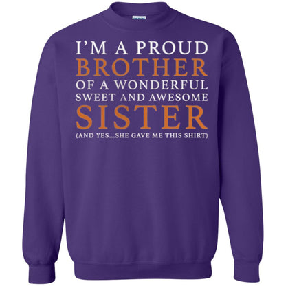 I_m A Proud Brother Of A Wonderful Sweet And Awesome Sister T-shirt Purple
