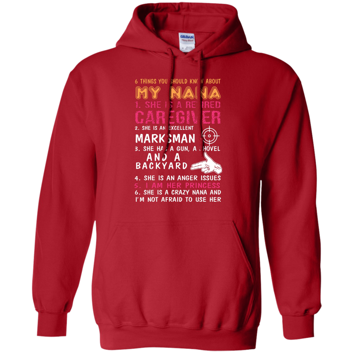 Family T-Shirt 6 Things You Should Know About My Nana Red