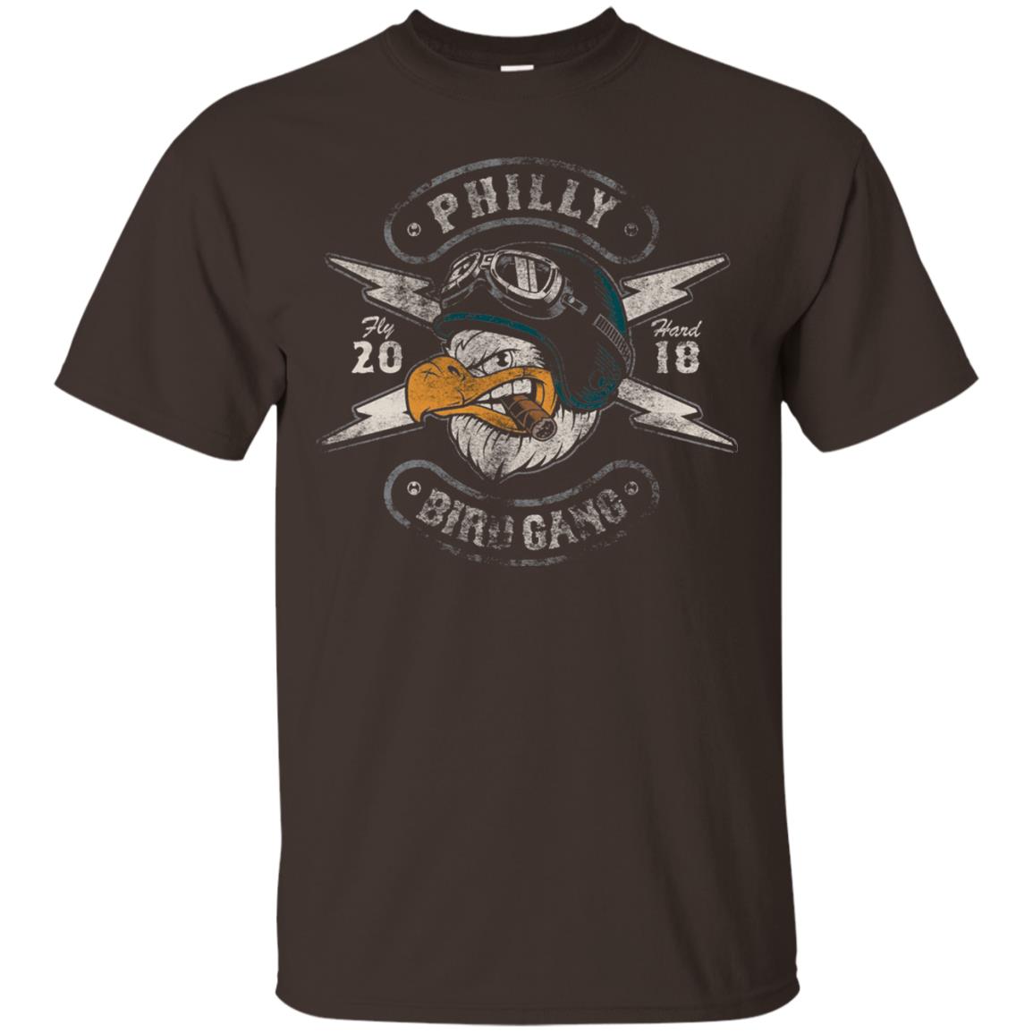 Bird Gang Eagles T-shirt Vintage Distressed Dark Chocolate