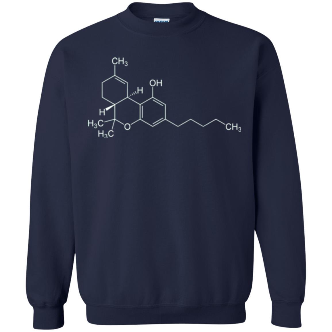 Cannabis T-shirt Thc Molecule Tetrahydrocannabinol Navy