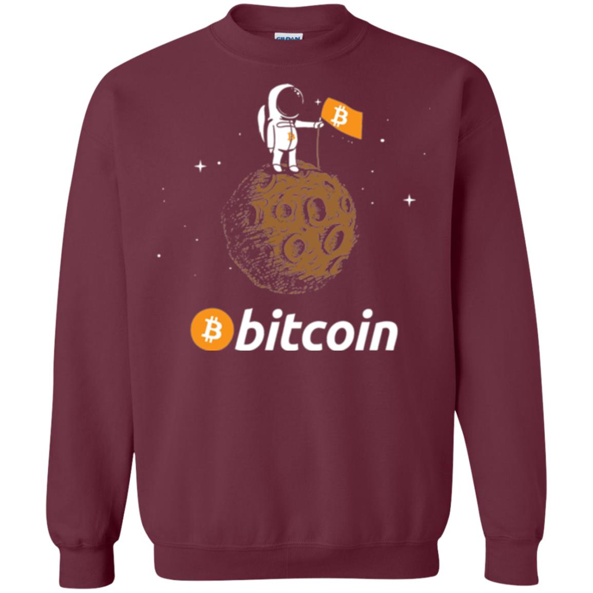 Bitcoin T-shirt Featuring Astronaut Maroon