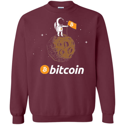 Bitcoin T-shirt Featuring Astronaut Maroon