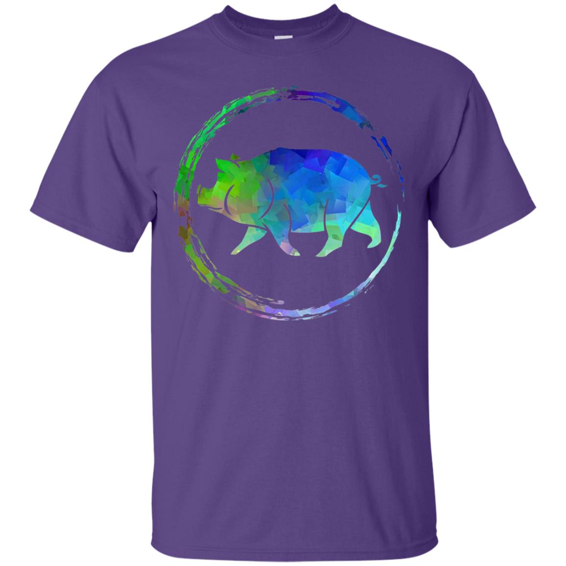 Hog Pig And Boar Lover Colorful Art Shirt Purple
