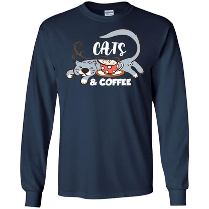 A Good Day Start With Cat And Coffee Cat Lover T-shirt Navy