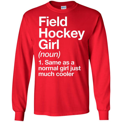 Field Hockey Girl Definition Hockey Lover T-shirt Red