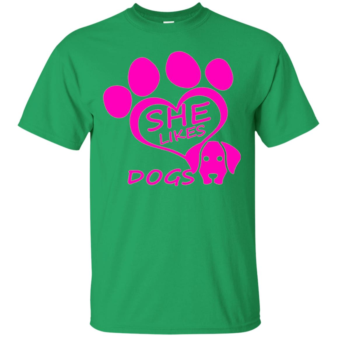 Dog Lovers Shirt She Likes Dogs Irish Green