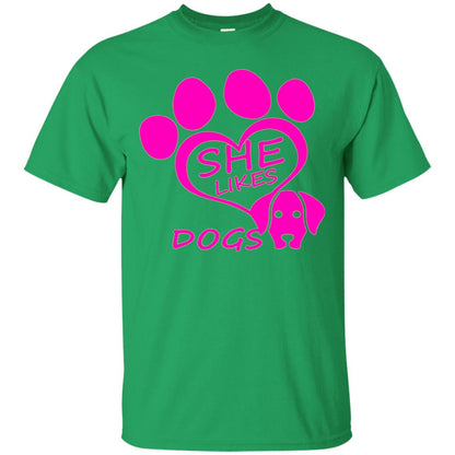 Dog Lovers Shirt She Likes Dogs Irish Green