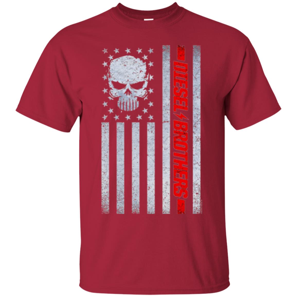 Skull T-shirt Diesel Brothers Grungy American Flag Cardinal