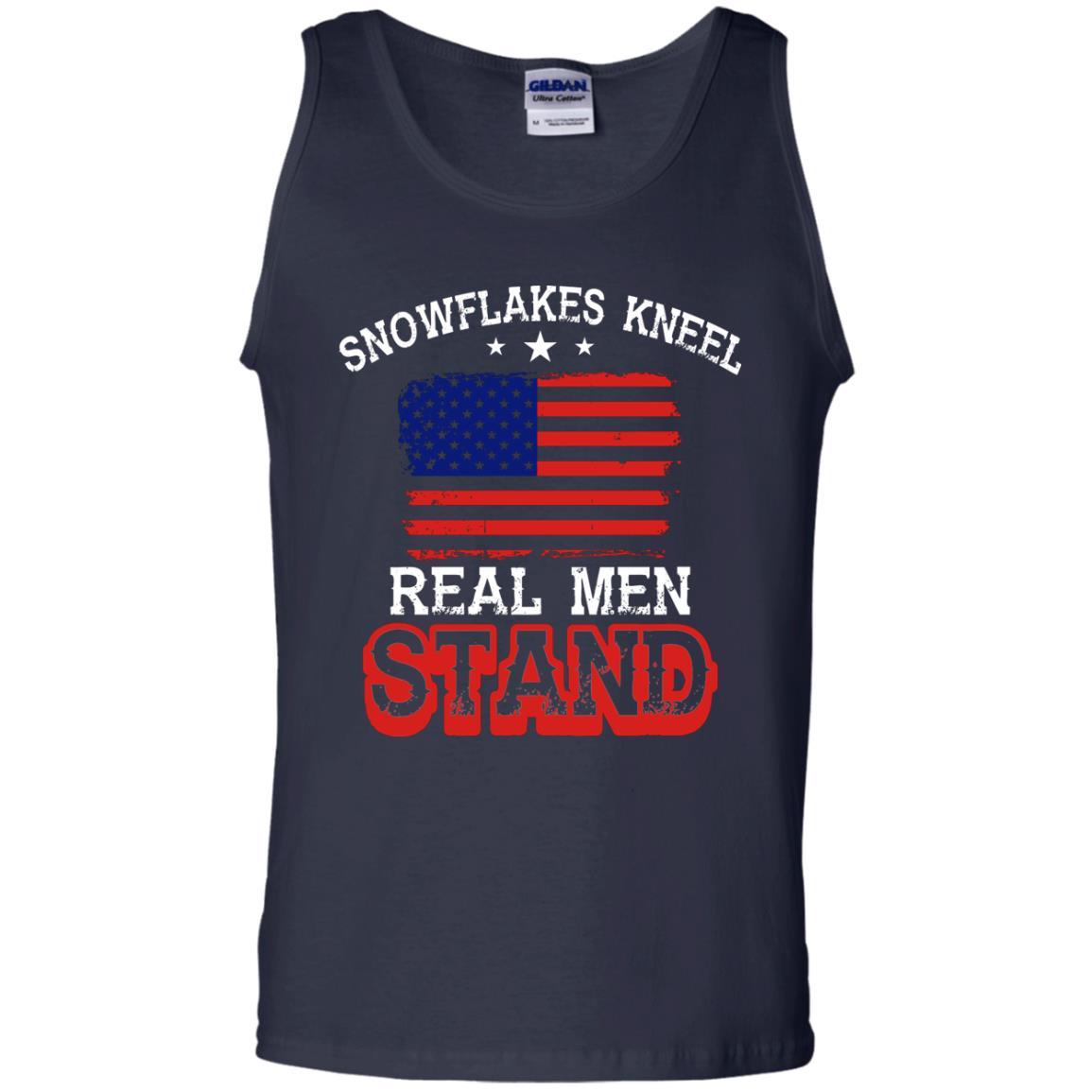 Military T-shirt Snowflakes Kneel Real Men Stand Navy
