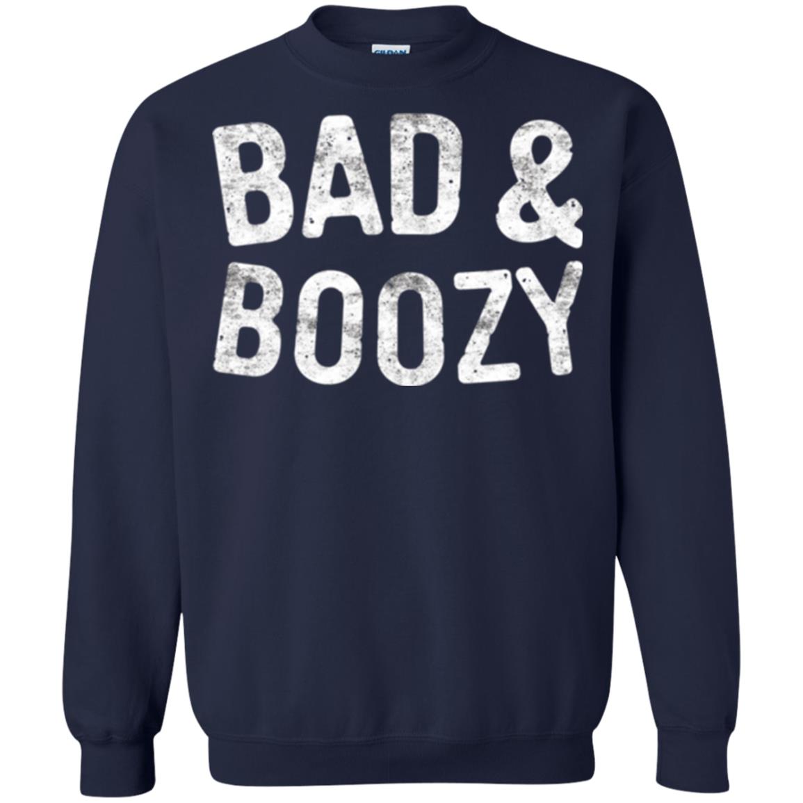Funny Drinking T-shirt Bad And Boozy Navy