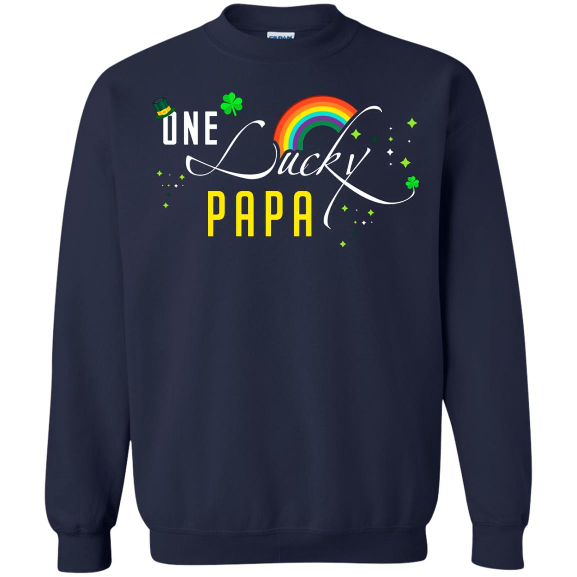 One Lucky Papa St. Patrick_s Day T-shirt Navy
