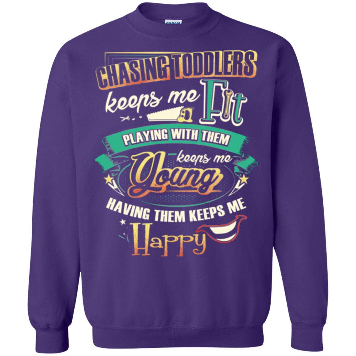 Chasing Toddlers Keeps Me Fit Shirt Purple