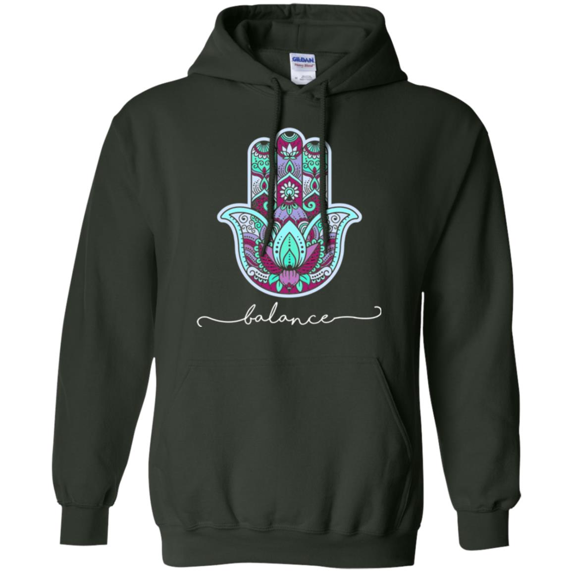 Balance Yoga Gym Hamsa T-shirt Forest Green