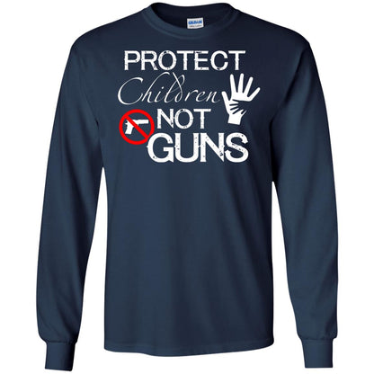 Anti Gun T-shirt Protect Children Not Gun Navy