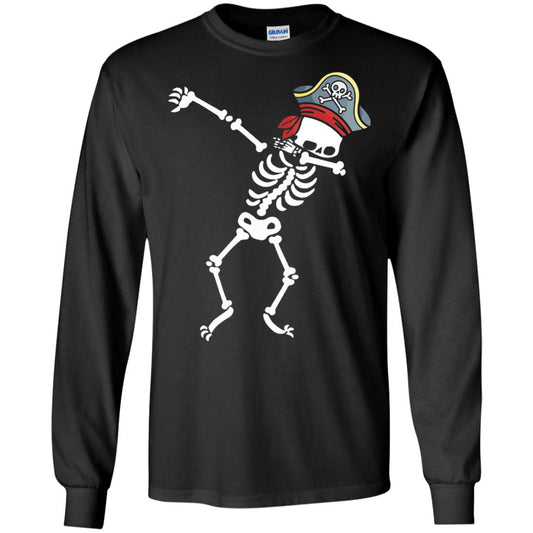 Dabbing Skeleton With Pirates Hat T-shirt Black