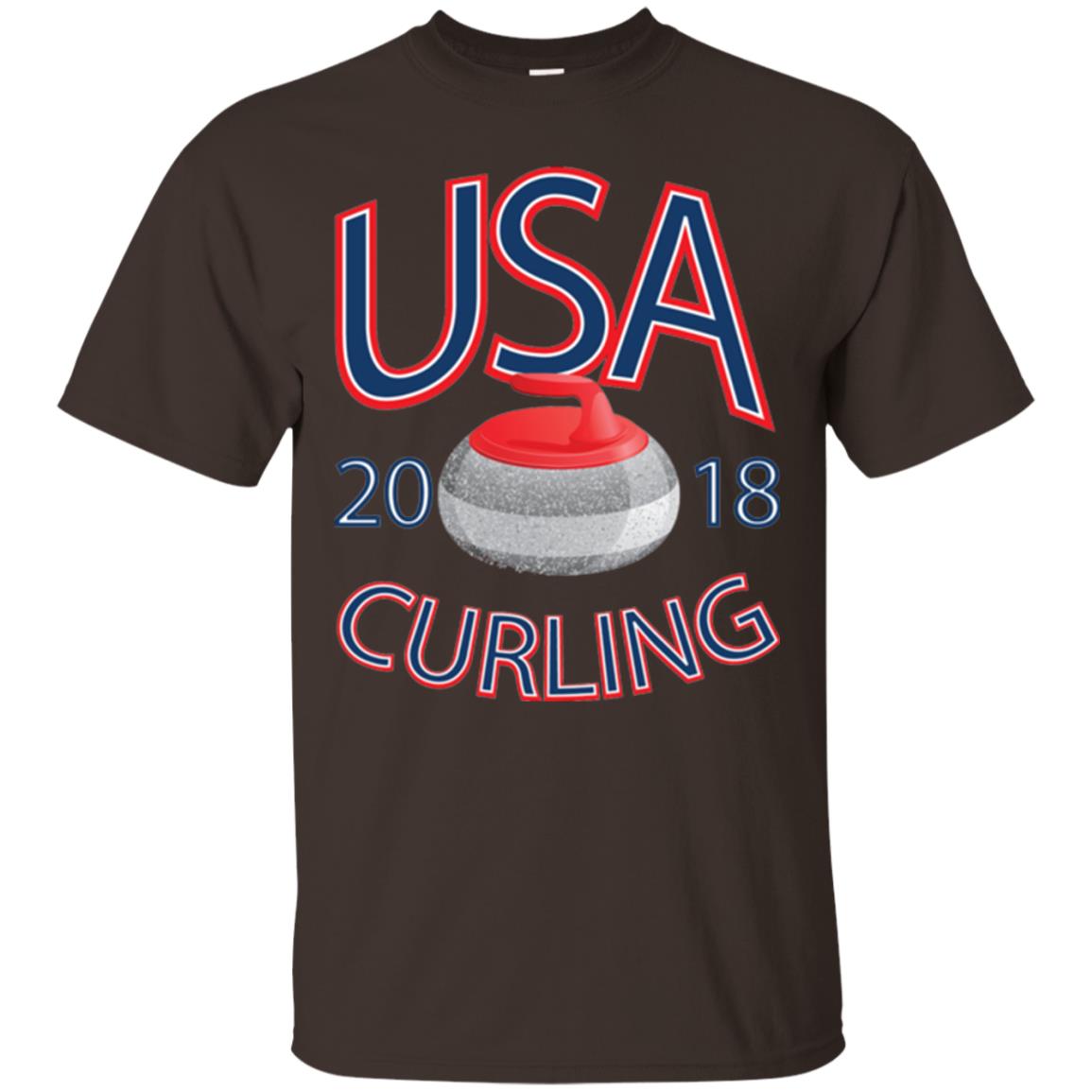 Usa 2018 Curling T-shirt Dark Chocolate