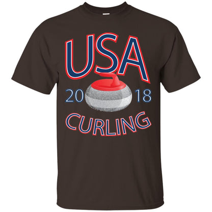 Usa 2018 Curling T-shirt Dark Chocolate