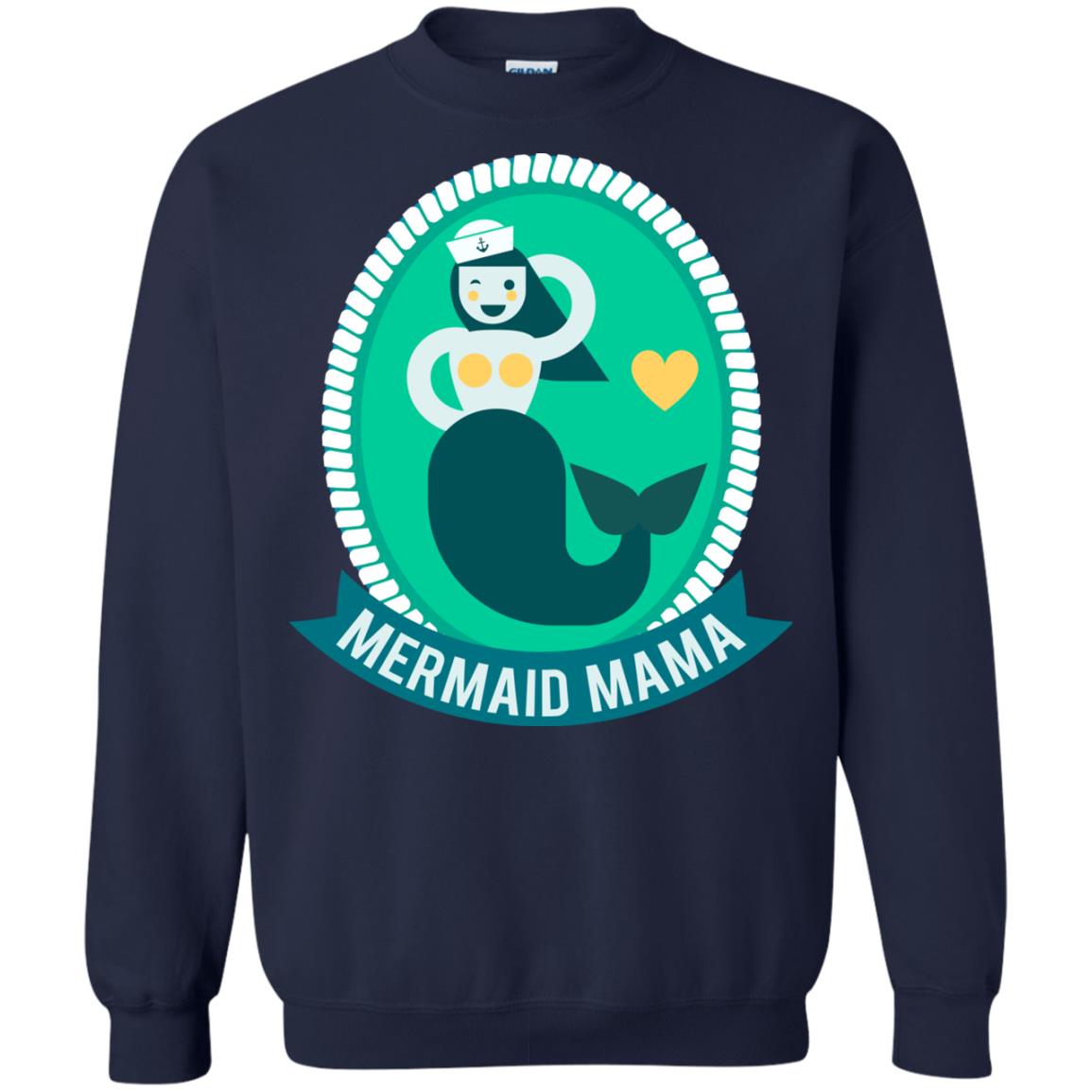 Mermaid Mama Cool Shirt For Grandma Love Mermaid Navy
