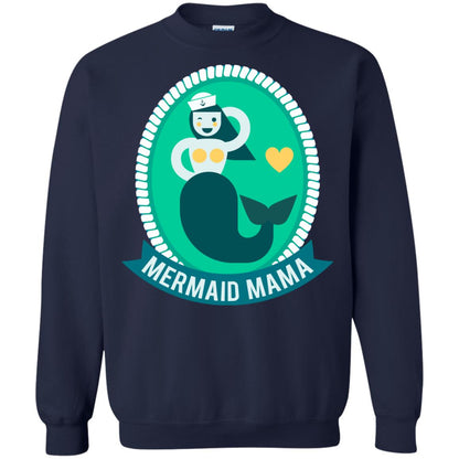 Mermaid Mama Cool Shirt For Grandma Love Mermaid Navy